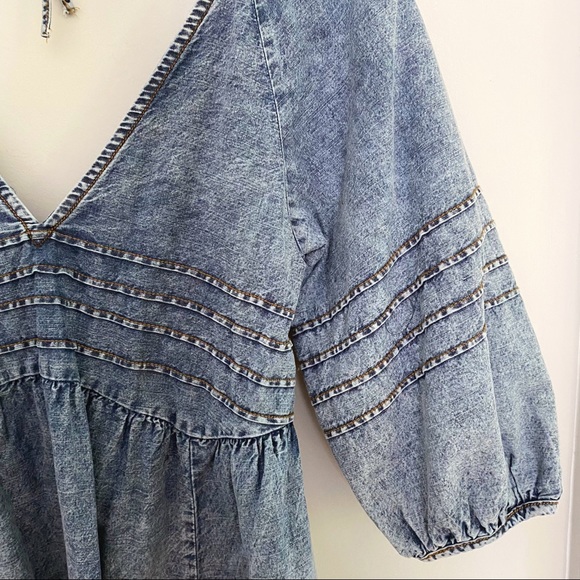 Free People Sweet Surrender Denim Mini Dress | New Without Tag - Picture 13 of 13
